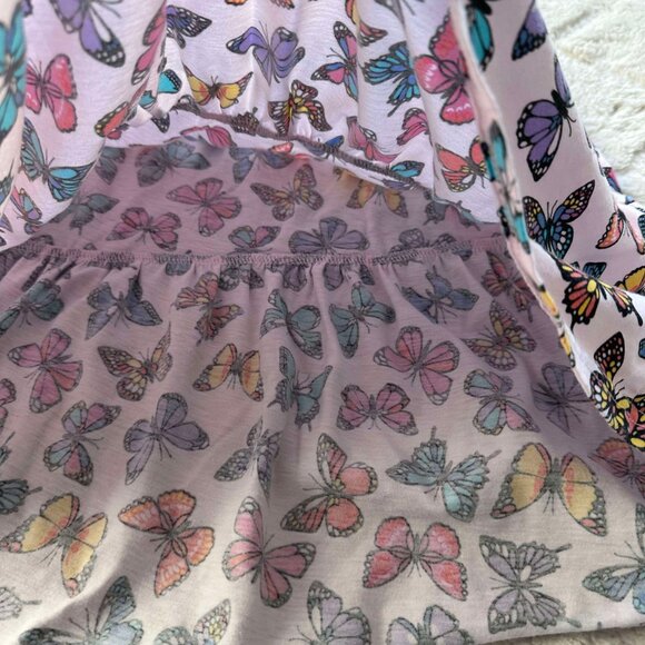 The Children's Place | Rose Mist Butterfly Print Tiered Dress | Size Extra Large - Picture 4 of 10